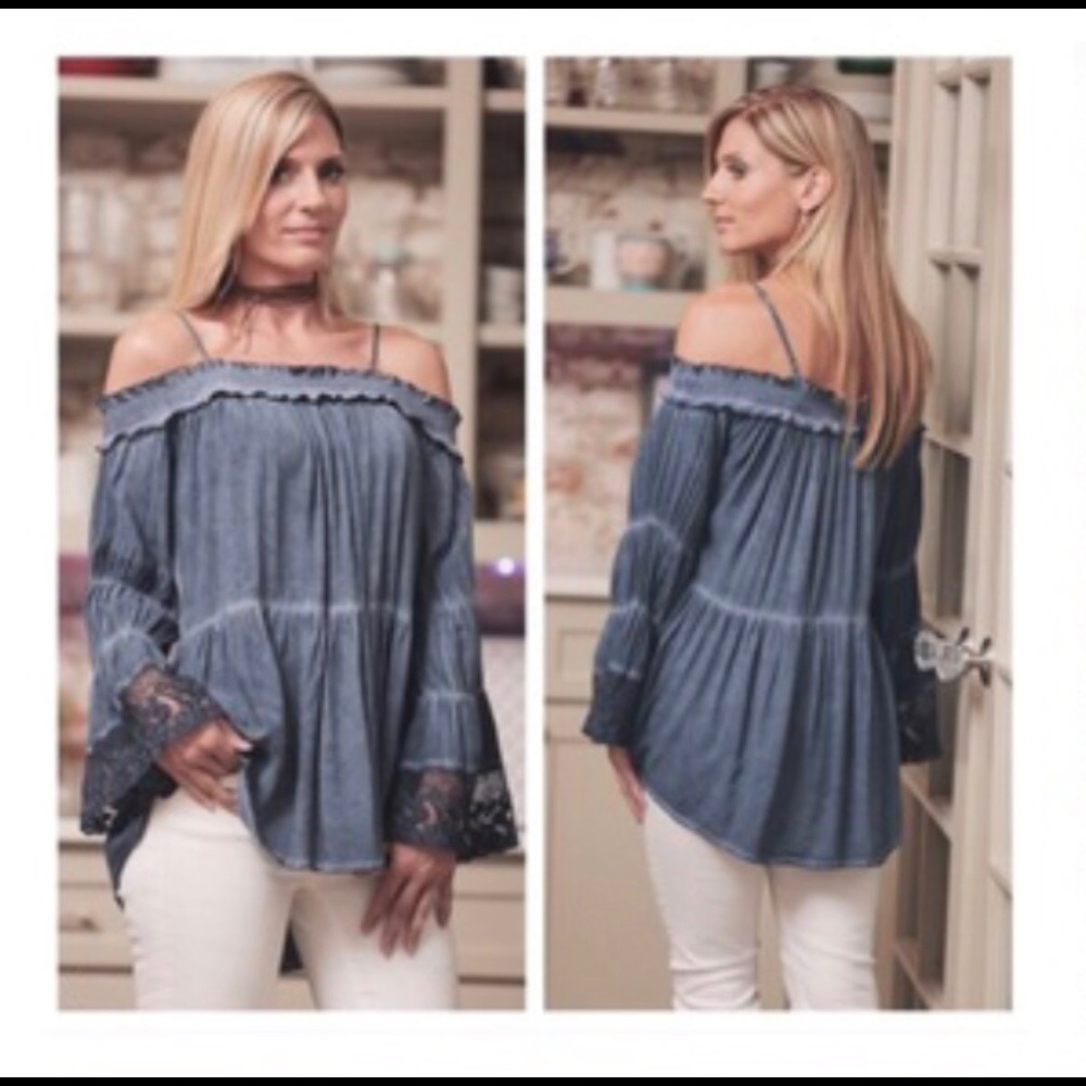 Boho Beauty Lace Cuff Off The Shoulder Tunic